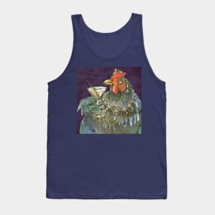 Martini Drinking Chicken Tank Top